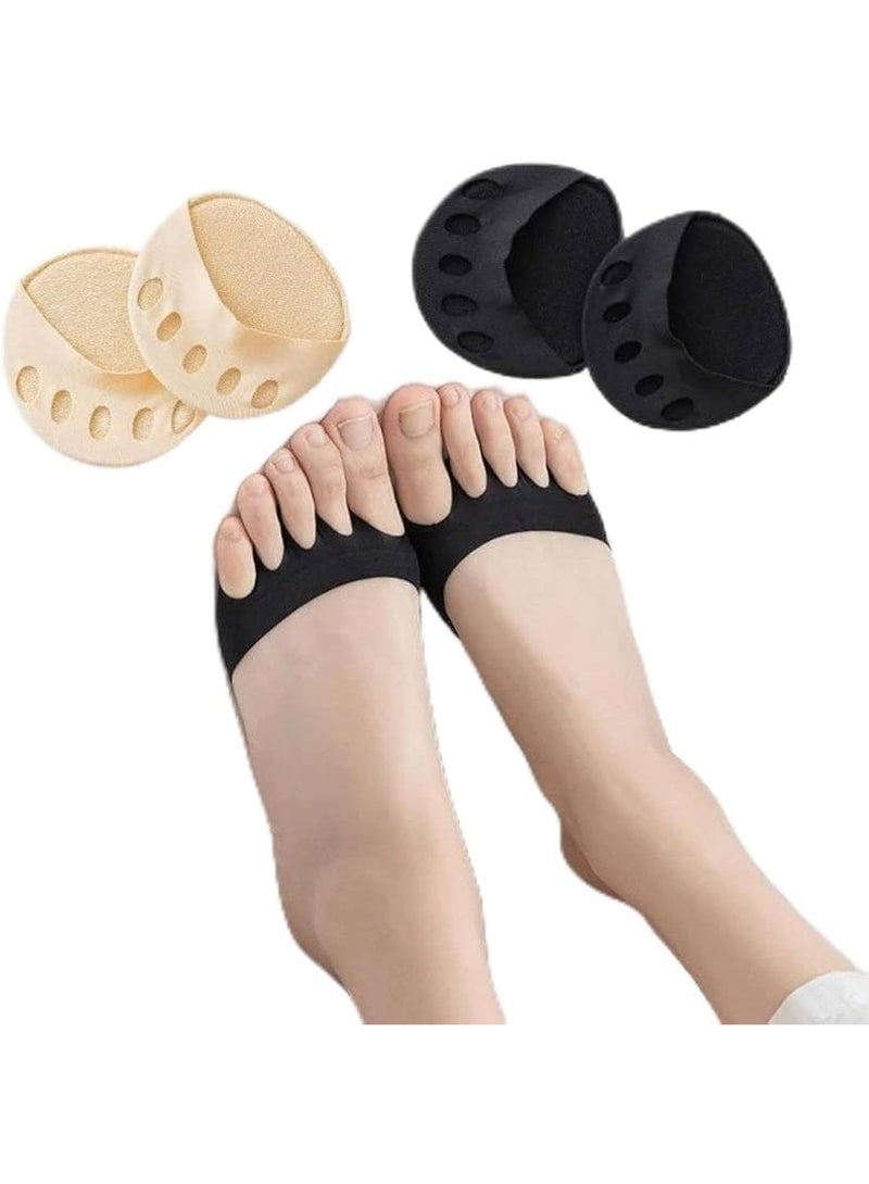 Comfortable Forefoot Cushions for Women High Heels – Strezo Non-Slip Reusable Toe Socks, Honeycomb Fabric Metatarsal Pads, Invisible Foot Pads for Shoes, 4 Pieces - Image 1